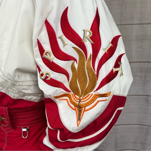 Vintage 90’s Bogner ‘Olympic Spirit’ Embroidered One-Piece Ski Suit Red Sz 8 - Picture 7 of 16